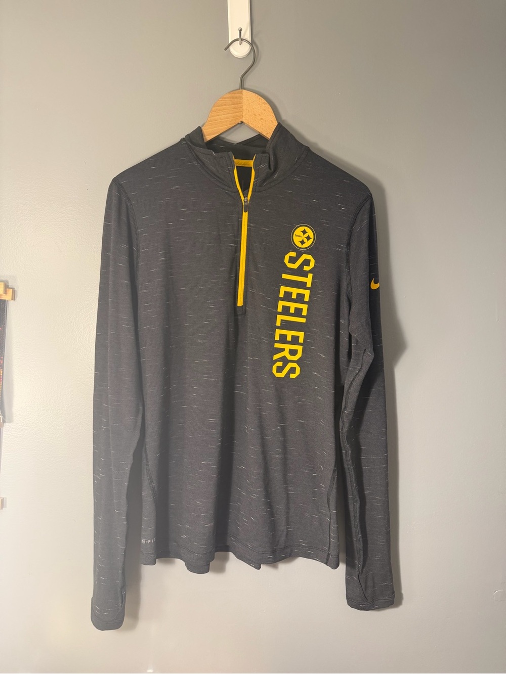 Nike dri-fit Black and Yellow Steelers Quarter Zip Pullover